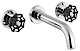 Sapho Reitano Rubinetteria Industry - Umyvadlová baterie pod omítku s tělesem, 3-otvorová instalace, chrom/černá 552TT